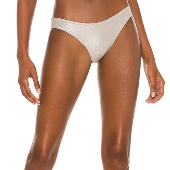 Solid & Striped X Sloane Stephens Reese Bikini Bottom in Chrome Small - Picture 1 of 7